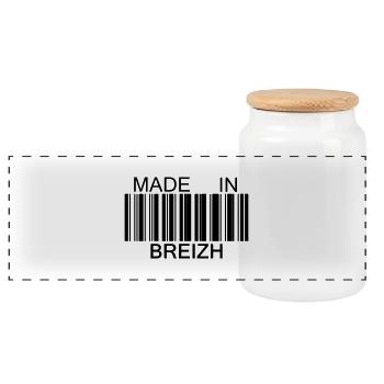 Made in Breizh Bretagne - Boîte à biscuits avec couvercle en bois - blanc - Devant