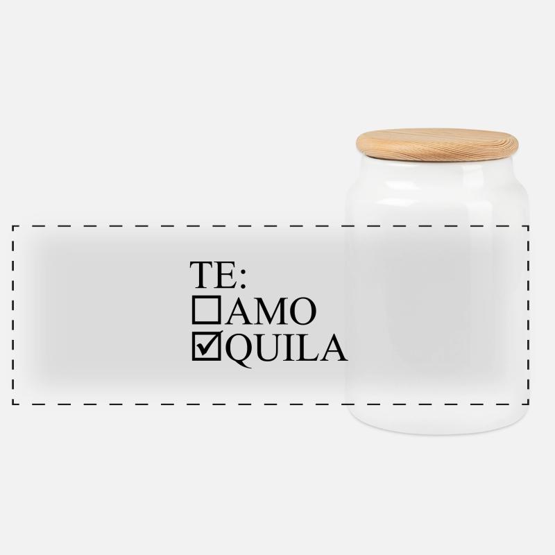Tequila - Panorama Keksdose mit Holzdeckel - Weiß