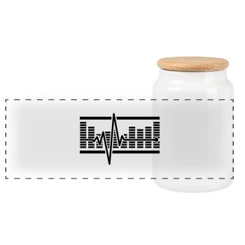 _beat_2_f1 - Panoramic Cookie Jar with Wooden Lid - white - Front