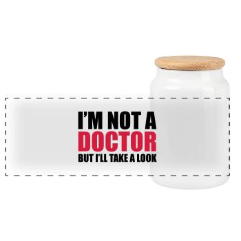 Doctor - Panoramic Cookie Jar with Wooden Lid - white - Front