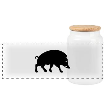 Wildschwein Arverne keltisches gallisches Symbol - Panorama Keksdose mit Holzdeckel - Weiß - Vorne