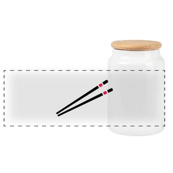 Baguettes - Boîte à biscuits avec couvercle en bois - blanc - Devant