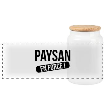 Paysan en force ! - Boîte à biscuits avec couvercle en bois - blanc - Devant