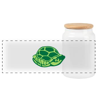 tortue carapace animal 2805 - Boîte à biscuits avec couvercle en bois - blanc - Devant