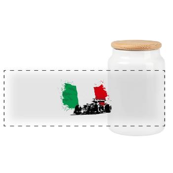 Formula One - Italy Flag - Panorama Keksdose mit Holzdeckel - Weiß - Vorne