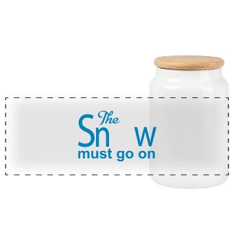 The snow must go on - Panoramic Cookie Jar with Wooden Lid - white - Front