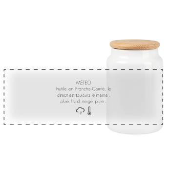 Franche Comté Humour météo - Boîte à biscuits avec couvercle en bois - blanc - Devant