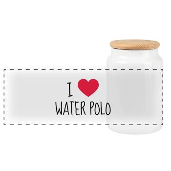 Wasserball / Waterpolo / Water Polo / Sport - Panorama Keksdose mit Holzdeckel - Weiß - Vorne