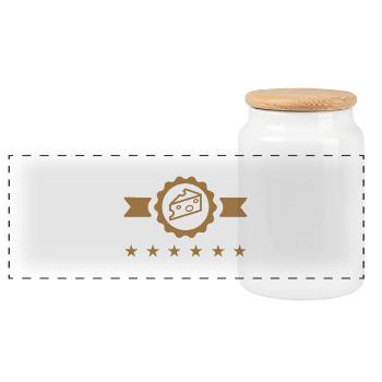 Fromager / Fromage / Travail / Métier / Job - Boîte à biscuits avec couvercle en bois - blanc - Devant