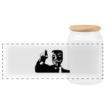 anonymous_01 - Panorama Keksdose mit Holzdeckel - Weiß - Vorne
