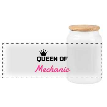 mécanique / mécanicien / mécano / garage - Boîte à biscuits avec couvercle en bois - blanc - Devant