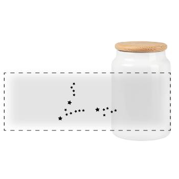 zodiac sign Pisces - Panoramic Cookie Jar with Wooden Lid - white - Front