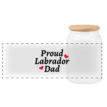 Proud Labrador Dad - Panorama Keksdose mit Holzdeckel - Weiß - Vorne