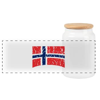 Norvège Norge Norway - Boîte à biscuits avec couvercle en bois - blanc - Devant