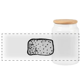 Litter box inspires Helge Schneider picture puzzles - Panoramic Cookie Jar with Wooden Lid - white - Front