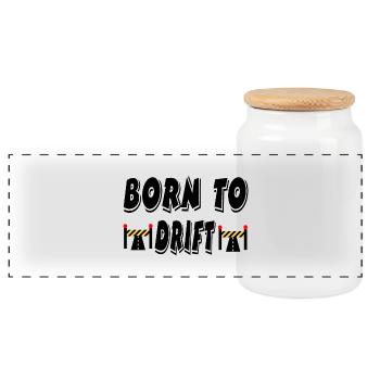 Voiture - Boîte à biscuits avec couvercle en bois - blanc - Devant