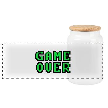 Game Over retrogaming vintage pixels - Boîte à biscuits avec couvercle en bois - blanc - Devant
