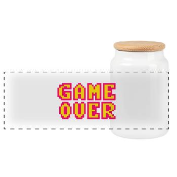 Game Over retrogaming vintage pixels - Boîte à biscuits avec couvercle en bois - blanc - Devant