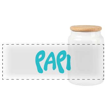 PAPY. FÊTE DES PÈRES. BONNE FÊTE PAPY. JE T'AIME. - Boîte à biscuits avec couvercle en bois - blanc - Devant