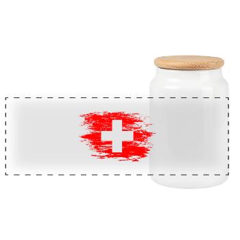 Drapeau suisse utilisé - Boîte à biscuits avec couvercle en bois - blanc - Devant