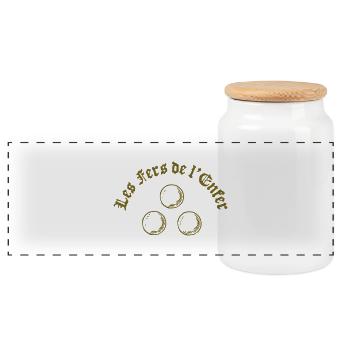Les Fers de l’Enfer / The Irons of Hell - Pétanque - Boîte à biscuits avec couvercle en bois - blanc - Devant