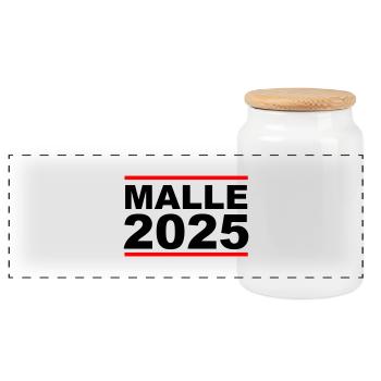 MALLE 2025 - Panoramic Cookie Jar with Wooden Lid - white - Front