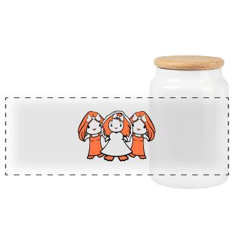 3 oiseaux équipe mariée filles trois petites amies mariage - Boîte à biscuits avec couvercle en bois - blanc - Devant