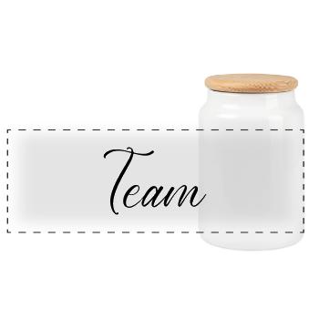 Équipe - Boîte à biscuits avec couvercle en bois - blanc - Devant