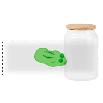 Gummifrosch comic - Panorama Keksdose mit Holzdeckel - Weiß - Vorne