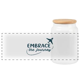 Embrace the Journey - Panoramic Cookie Jar with Wooden Lid - white - Front