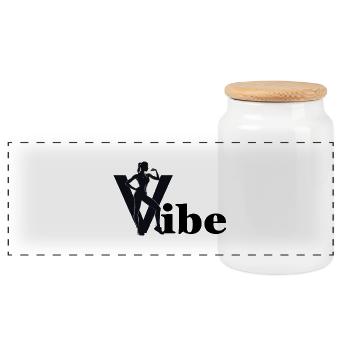 Vibe graceful - Panoramic Cookie Jar with Wooden Lid - white - Front
