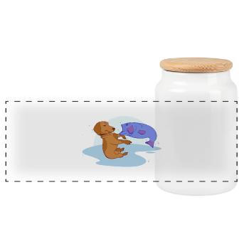 Se battre - Boîte à biscuits avec couvercle en bois - blanc - Devant