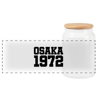 Osaka 1972 - Japon - Asie - Asien - Boîte à biscuits avec couvercle en bois - blanc - Devant