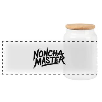 Noncha Master - Panoramic Cookie Jar with Wooden Lid - white - Front