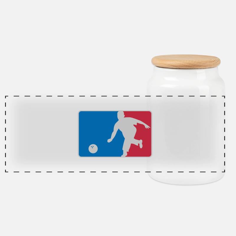 Bowling League - Panorama Keksdose mit Holzdeckel - Weiß