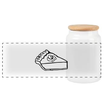 Slice of pumpkin pie - Panoramic Cookie Jar with Wooden Lid - white - Front