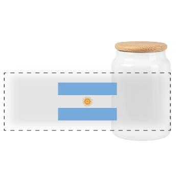 Argentinien Argentina Flagge Fahne - Panorama Keksdose mit Holzdeckel - Weiß - Vorne