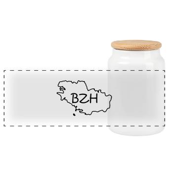 bretagne - Boîte à biscuits avec couvercle en bois - blanc - Devant