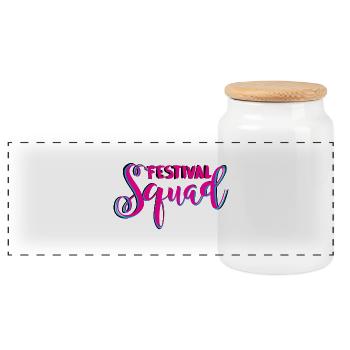 Festival Squad - Panoramic Cookie Jar with Wooden Lid - white - Front
