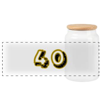 40. 40 YEARS. 40th ANNIVERSARY. 40TH ANNIVERSARY. - Panoramic Cookie Jar with Wooden Lid - white - Front