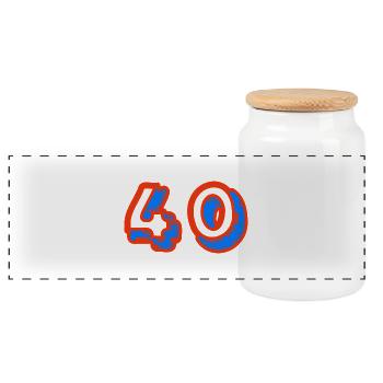 40. 40 YEARS. 40th ANNIVERSARY. 40TH ANNIVERSARY. - Panoramic Cookie Jar with Wooden Lid - white - Front