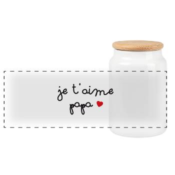 I love you dad ... - Panoramic Cookie Jar with Wooden Lid - white - Front