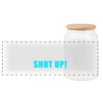 Brain Won’t Shut Up – Lustiges Overthinking Shirt - Panorama Keksdose mit Holzdeckel - Weiß - Vorne