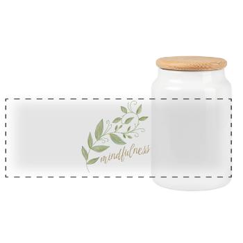 mindfulness - Pure Line - Panorama Keksdose mit Holzdeckel - Weiß - Vorne