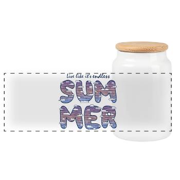 Endless Summer (lettrage) - Boîte à biscuits avec couvercle en bois - blanc - Devant
