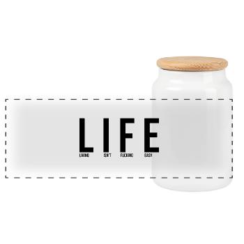 LifeUnfiltered - Boîte à biscuits avec couvercle en bois - blanc - Devant