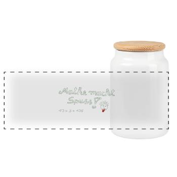 Math is fun! - Panoramic Cookie Jar with Wooden Lid - white - Front
