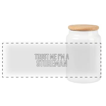 Storeman Trust Me - Panorama Keksdose mit Holzdeckel - Weiß - Vorne