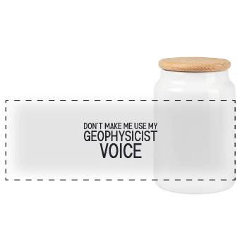 Geophysicist Voice Geophysics - Panoramic Cookie Jar with Wooden Lid - white - Front