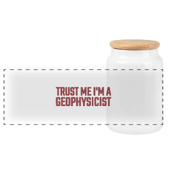 Geophysicist Trust Me Geophysics - Panorama Keksdose mit Holzdeckel - Weiß - Vorne